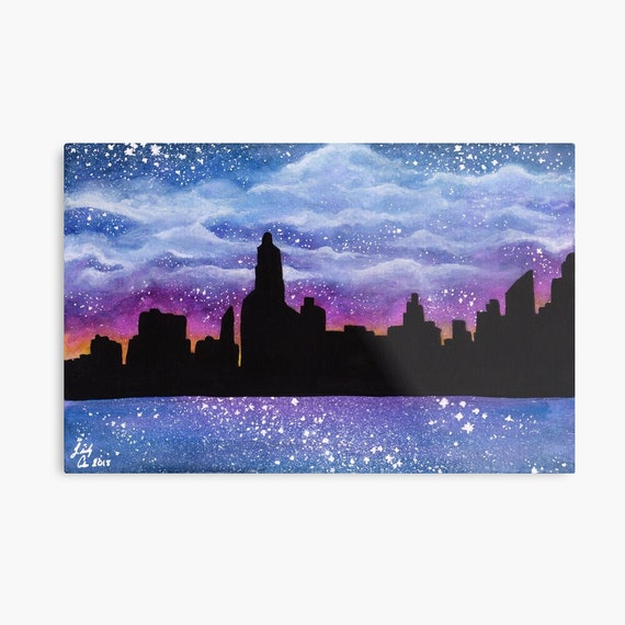 City of Stars Art PRINT 5x7 Original Watercolor Painting 