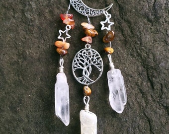 Crystal Suncatcher | Empowerment | Inner Strength | Car Charm | Talisman | Witchy Décor | Citrine | Carnelian| Tigers Eye | Real Crystals