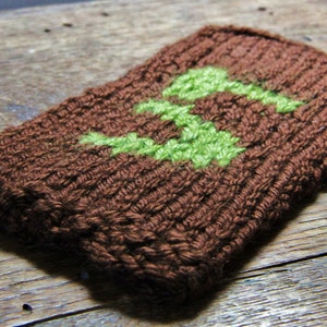 Hand Knit Cellphone Cozy: Vermont VT Monogram Pouch