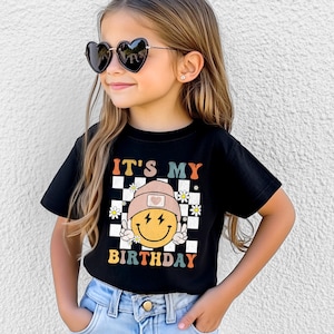 Retro Girls 10th Birthday Shirt, Checkered Tenth Birthday Tee, Personalized 10th Birthday Girl Tshirt, Ten is a Vibe Double Digits Tee