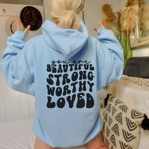 Mental Health Oversized Trendy Hoodie, Y2K Aesthetic Hoodie, Your Words Matter Shirt Preppy Hoodie, Positive Hoodie with Words on Back
