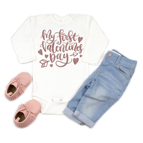 My First Valentine's Day Bodysuit,valentines Day Shirt for Girls