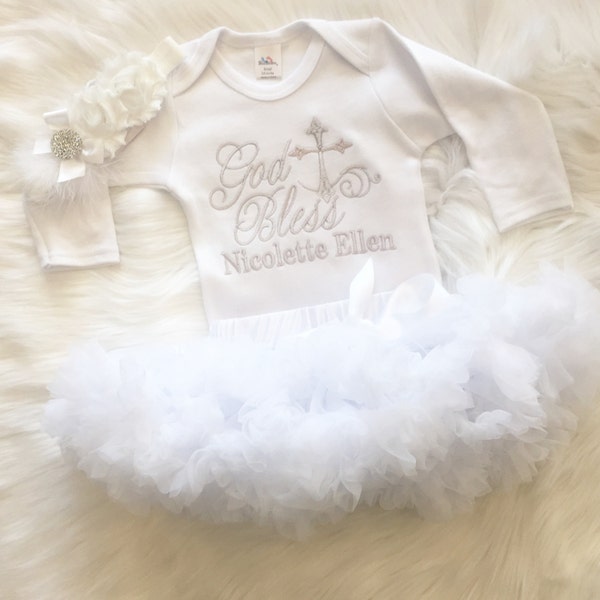 After Baptism Outfit Baby Girl, Christening Gifts for Girls, Baby Girl Baptism Gift Girl,  God daughter Personalized Baptism Gift Keepsake