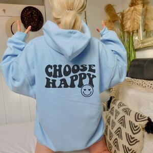 VSCO Preppy Aesthetic Crewneck Trendy Kindness Clothes for Teens Oversized Sweatshirt Y2K Positive Quote Hoodie Choose Happy Crewneck