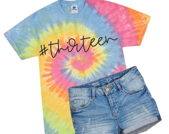 13th Birthday Shirt, Thirteenth Birthday,Official Teenager Shirt,Thirteen and Quarantined,Girls 13th Birthday Shirt,Quaranteen Tie Dye