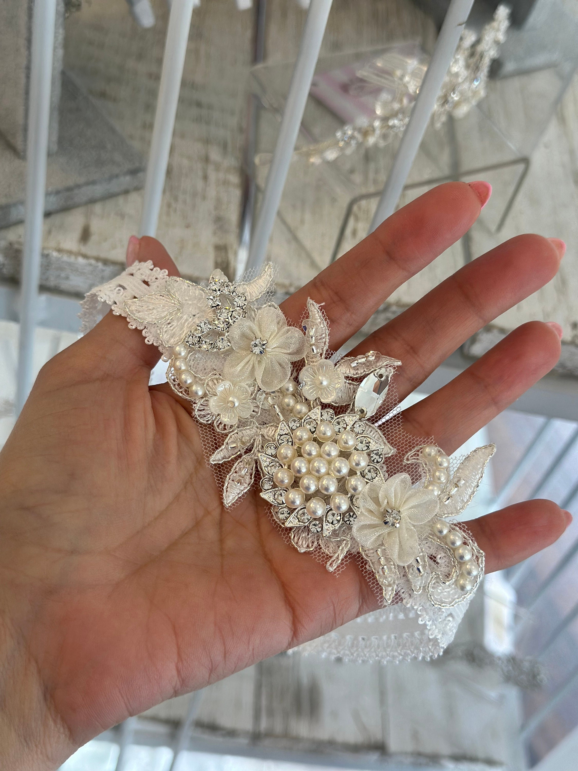 HEADBAND SUMMER SPRING EMBELLISHED HAIR ACCESSORIES CUTE - faux Pearl beaded Transform her special occasion ensemble with our handmade  main image 3