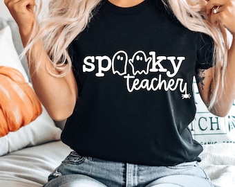 Halloween Teacher Tshirts, Spooky Season Teacher Shirt, Halloween Shirts for Teachers, Spooky Vibes Teacher Tee, Gift for Teacher