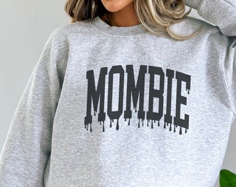 Mombie Halloween Crewneck, Vintage Halloween Sweatshirt for Mom, Trendy Mom Halloween Sweater, Funny Mom Halloween Sweatshirt