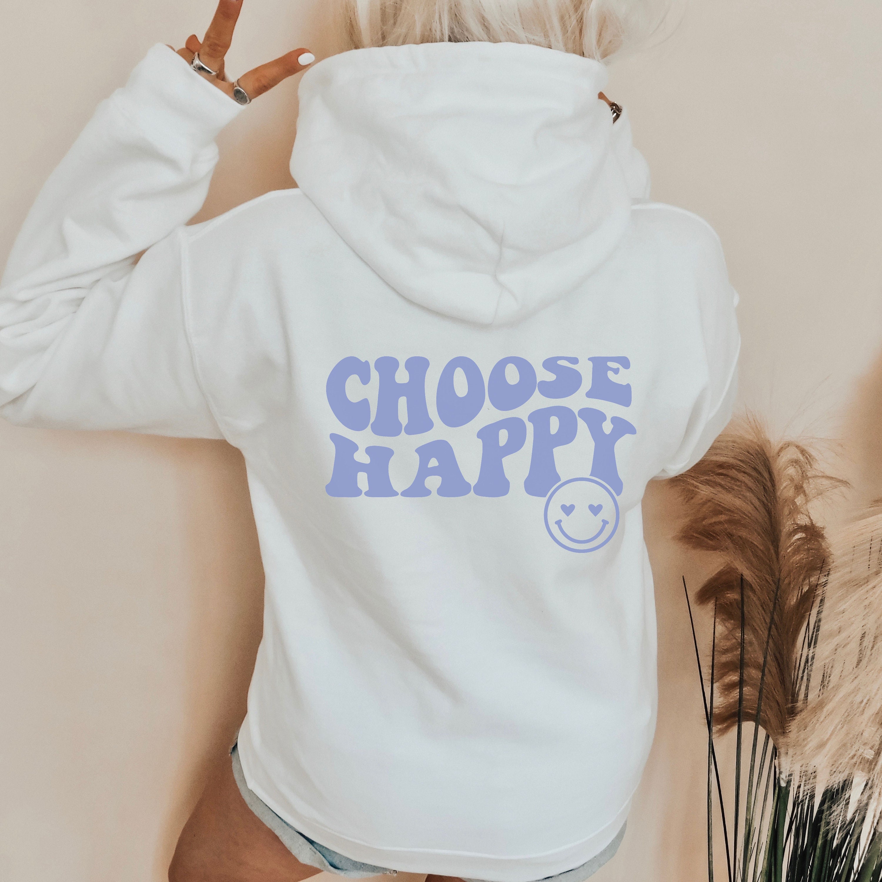 Preppy Aesthetic Crewneck Aesthetic Trendy Kindness Clothes for Teens Oversized Sweatshirt Y2K Vsco Positive Quote Hoodie Choose Happy