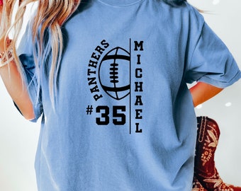 Customized Football Shirt, Mom Gift, Football Mom Game Day Shirt, Football Season Game Shirt, Football Team Shirt Comfort Colors