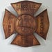 Juliana Powers reviewed Fire Dept Maltese Cross Badge - 3D V CARVED - Personalized Firefighter/Dept Badge V Carved Wood Sign