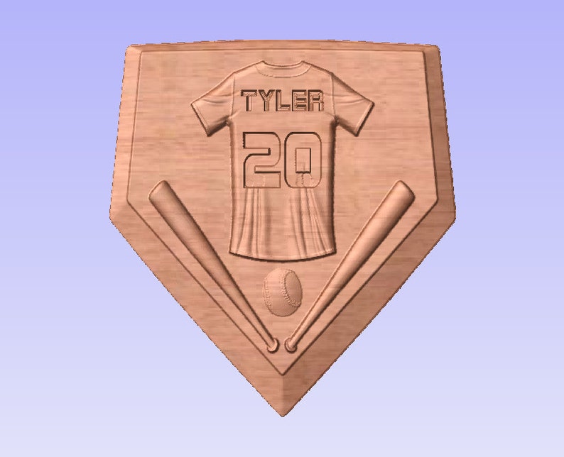 Personalized Home Plate Baseball/Softball V Carved Wooden Sign image 4