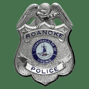 Personalized Roanoke Virginia Police Badge V Carved Wood Sign