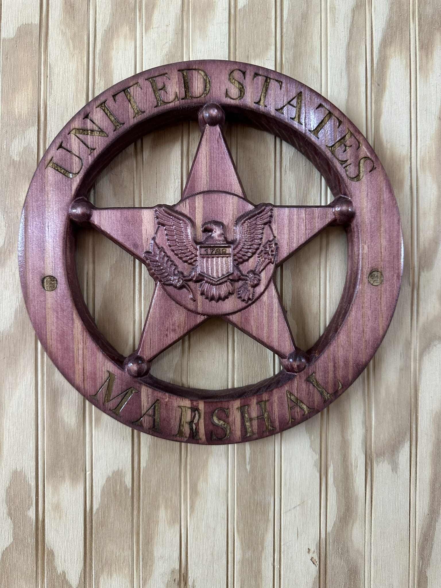 Custom US Marshal Personalized Badge V Carved Wooden Sign. - Etsy