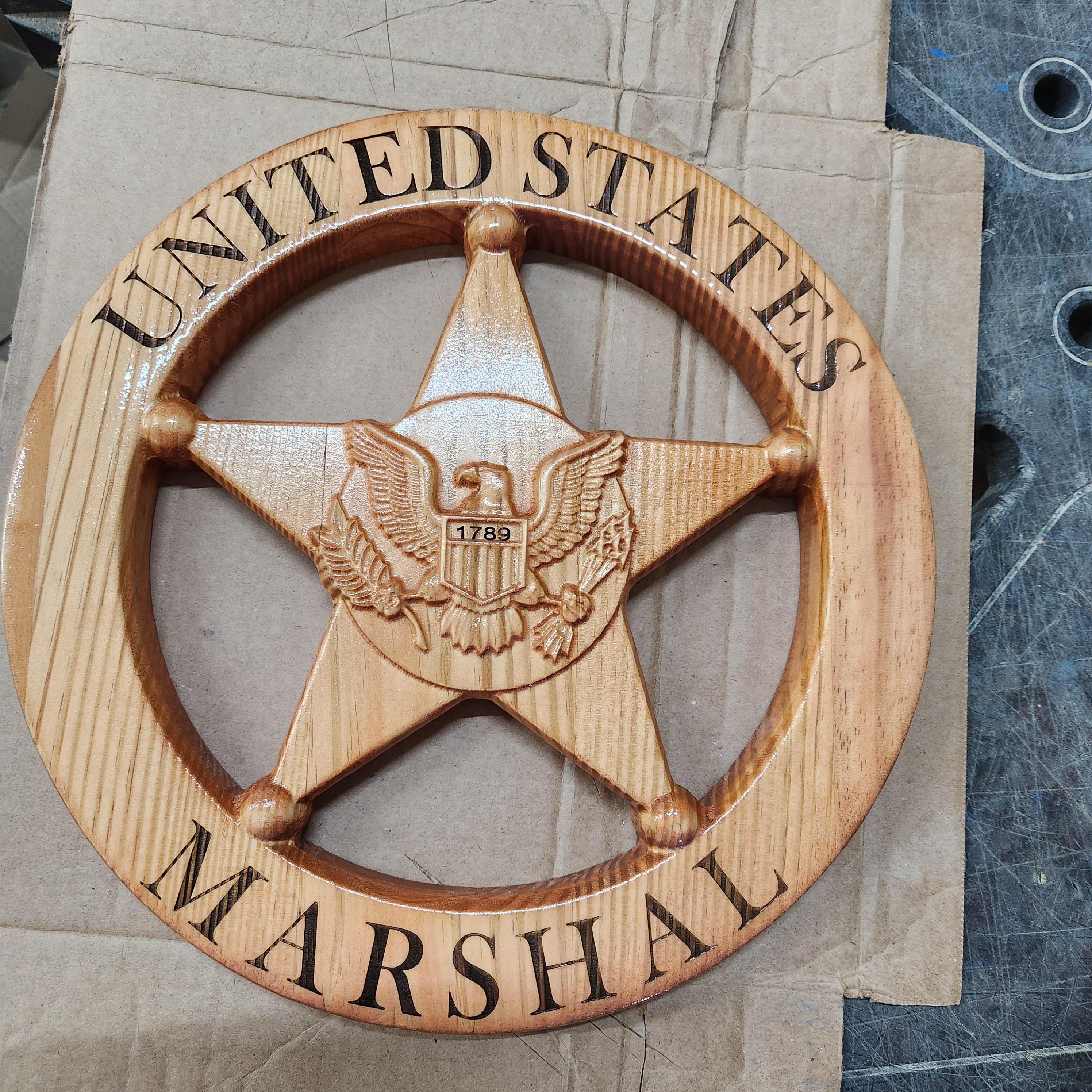 Custom US Marshal Personalized Badge V Carved Wooden Sign. - Etsy