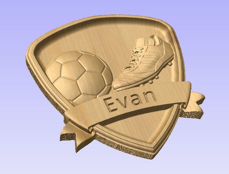 Custom Personalized Soccer 3D V Carved Wooden Sign image 3
