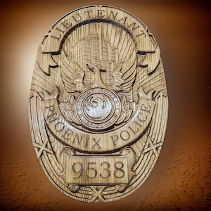 Custom  Phoenix Trooper Sergeant Lieutenant Badge 3D V Carved Wood Sign