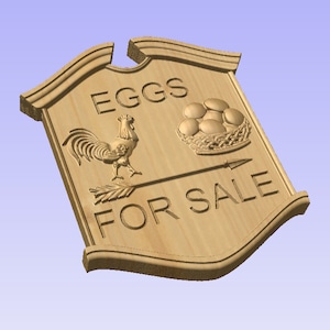 Eggs For Sale Farm House Sign - 3D V CARVED Wood Sign