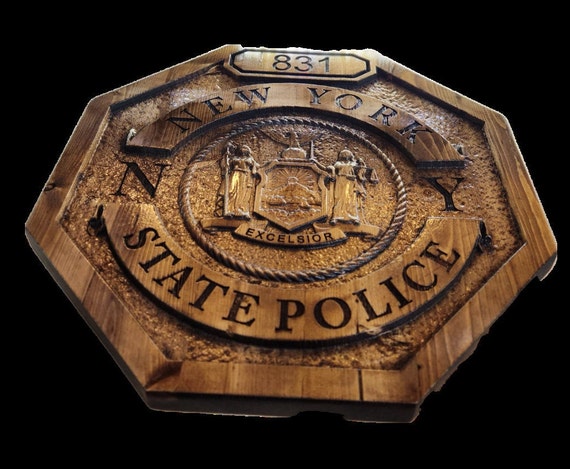 Personalized Louisiana State Police Trooper Sergeant Badge V Carved Wooden  Sign.