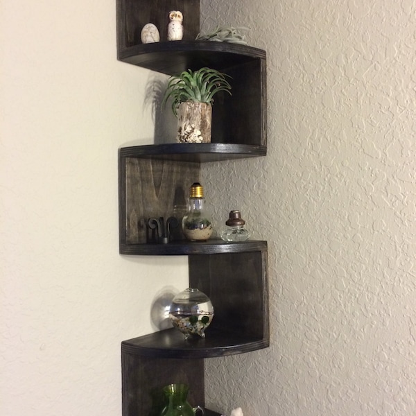 Handmade Zig Zag Rounded Front Corner Shelf