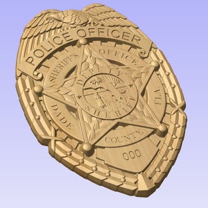 Custom Miami Dade Sheriff Badge  - Personalized Badge 3D V Carved Wood Sign