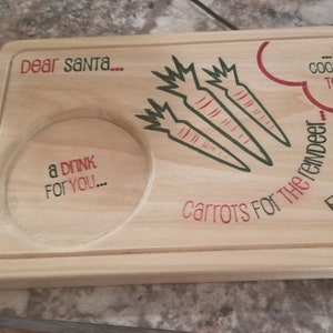 Custom Personalized Christmas Eve Tray - Dear Santa Cookies Milk Carrots