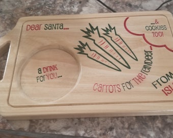 Bandeja personalizada de Nochebuena: Galletas de Papá Noel, zanahorias y leche