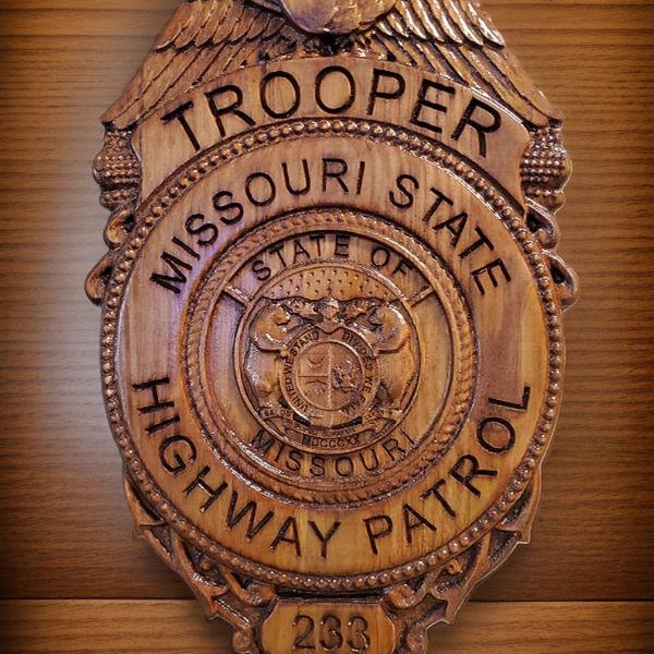 Custom Missouri Highway Patrol Badge: 3D Carved Wood Sign