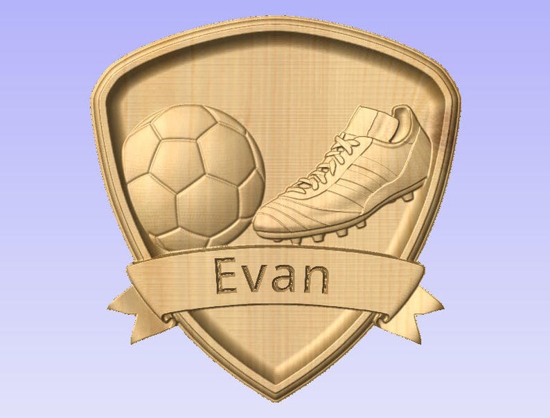 Custom Personalized Soccer 3D V Carved Wooden Sign image 2