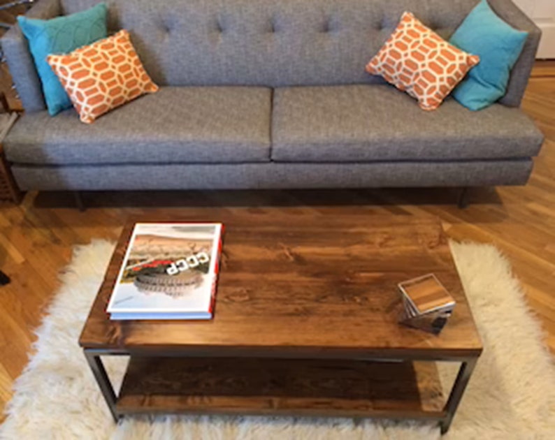 Handmade Solid Wood Coffee Table: Bare Design Contemporary coffee table made from solid lumber and steel image 1