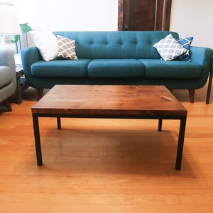 Handmade Solid Wood Coffee Table: Bare Design Contemporary coffee table made from solid lumber and steel image 2