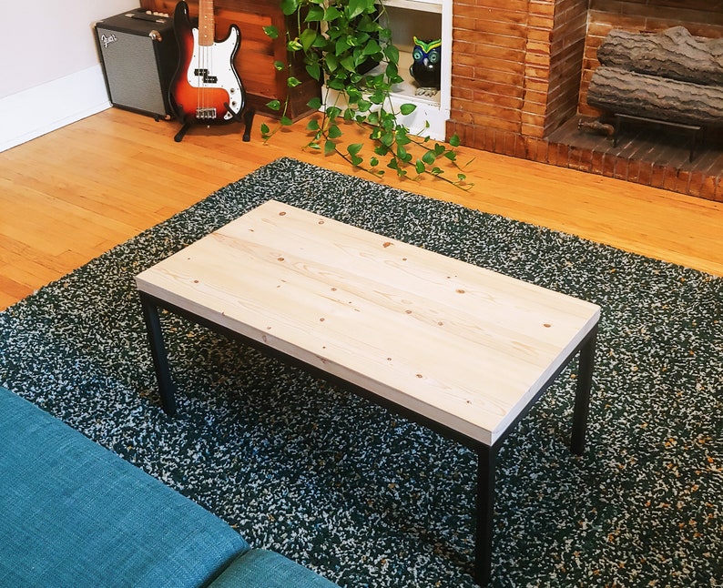Handmade Solid Wood Coffee Table: Bare Design Contemporary coffee table made from solid lumber and steel image 4