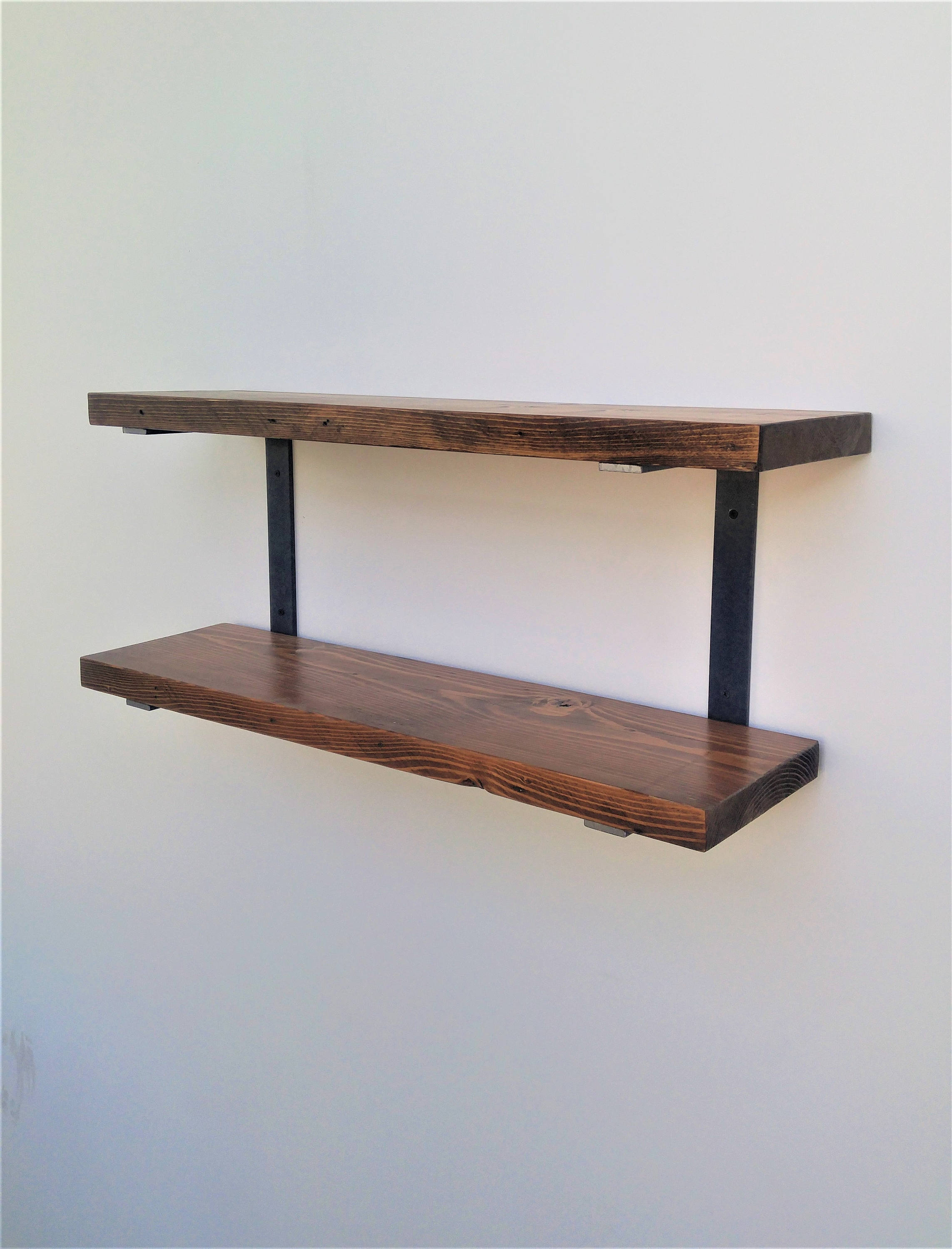 Double Wall Mounted Shelf Bracket Set 2pc Holds Two Etsy Canada