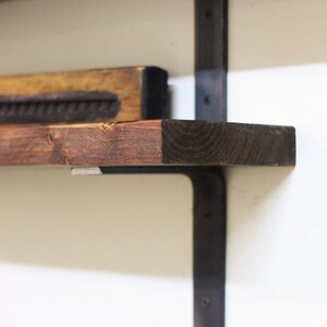 Steel Shelf Bracket Set Two handmade raw steel brackets for shelves with all mounting hardware included image 2