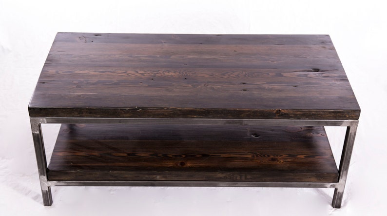 Handmade Solid Wood Coffee Table: Bare Design Contemporary coffee table made from solid lumber and steel image 3