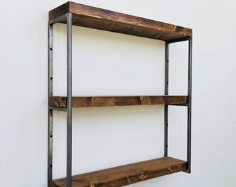 Three Tier Shelf Bracket Set with Optional Solid Wood Shelves