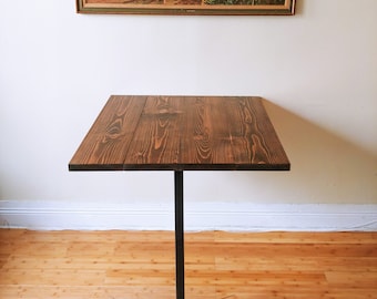 Handmade Wall Mounted Solid Wood High Top Table - Small 2 Person Table/Desk - Ships Free To Lower 48 States