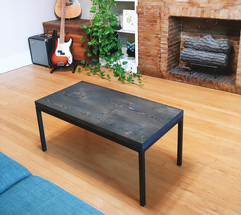 Handmade Solid Wood Coffee Table: Bare Design Contemporary coffee table made from solid lumber and steel image 6