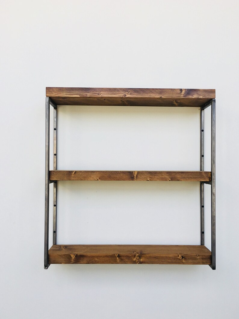 Three Tier Shelf Bracket Set With Optional Solid Wood Shelves Etsy