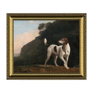 Framed Hunting Dog Print: Vintage Sporting Art with Gold Ornate Frame