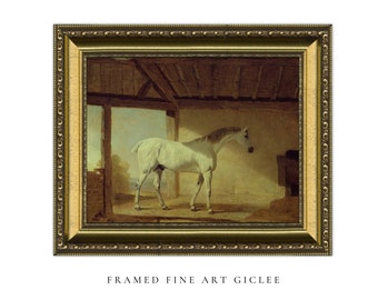 FRAMED - The Duke's Horse - 11x14 fine art giclee, framed fine art, equestrian art, equestrian home, vintage painting, framed painting