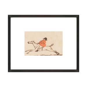 Framed Stout Huntsman Print: Funny Vintage Equestrian Art