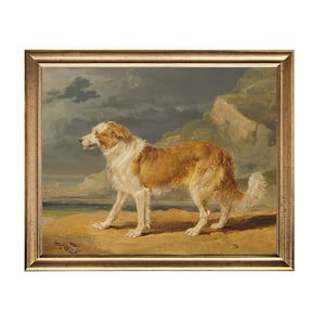 Cuadro vintage de perro collie: impresión artística de estilo antiguo