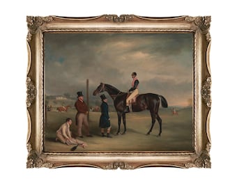 Retrato de cavalo de corrida de Euxton: impressão artística vintage de corrida de cavalo puro-sangue