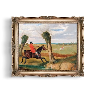 Vintage Fuchsjagd Druck: Reiter Kunst, Pferd und Reiter