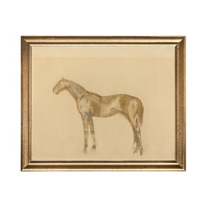Degas Horse Sketch Print: Vintage Equine Art