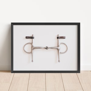 Full Cheek Snaffle Horse Bit Art Print: Equestrian Home Decor