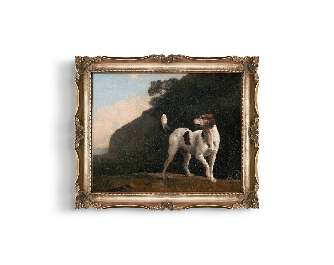 Vintage Hunting Dog Painting Print, Antique Painting, Vintage Dog, Dog