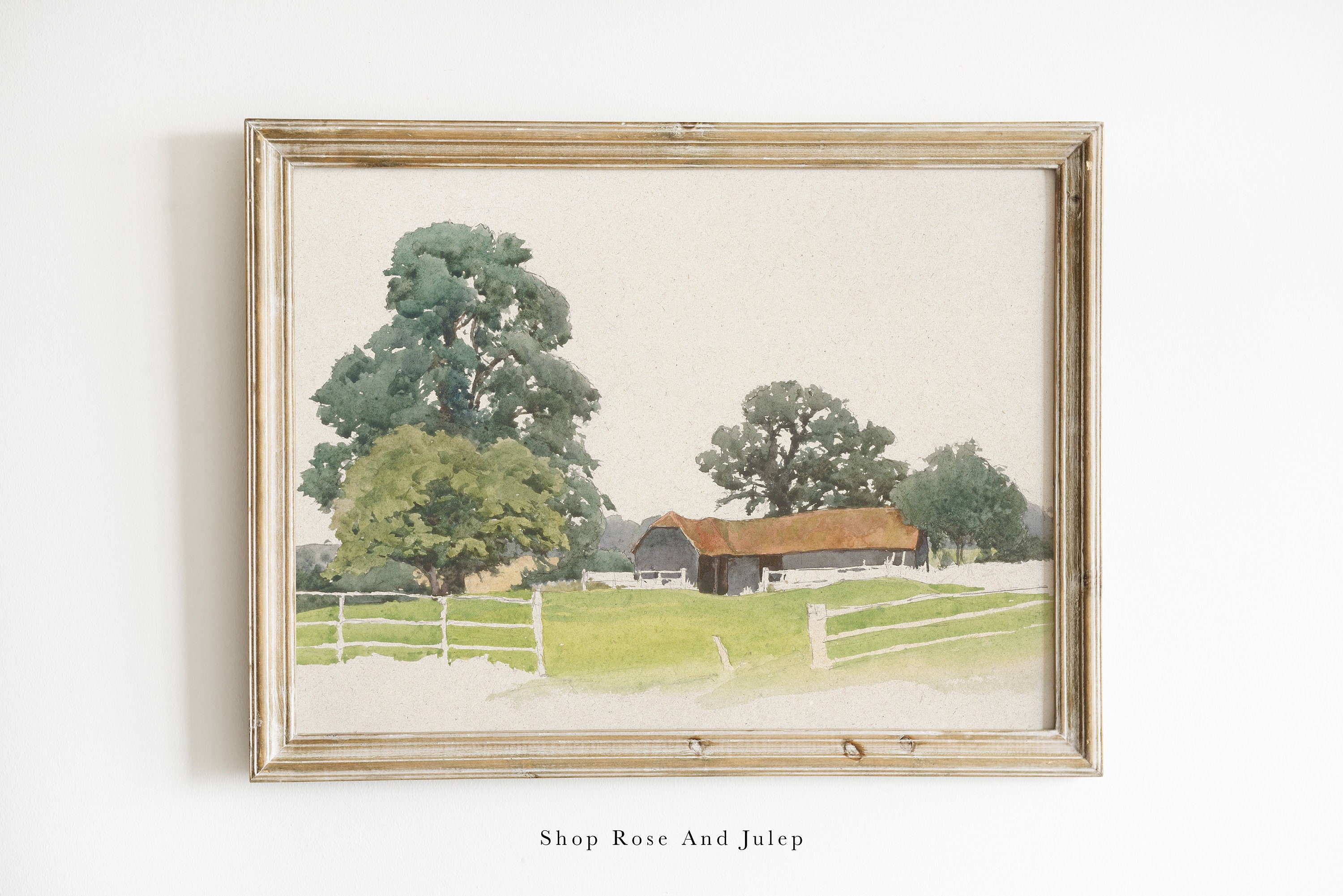 Antique Replica English Countryside Landscape Art Print Antique Replica English Countryside Landscape Art Print
