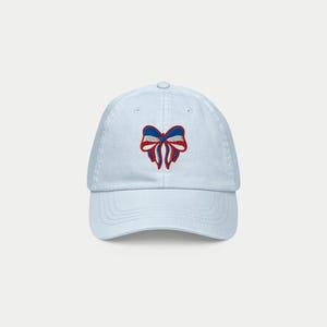 Patriotic Bow - Pastel baseball hat, Fourth of July, summer gifts, Americana, preppy summer